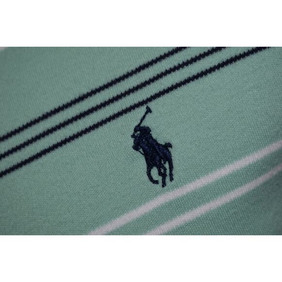 Polo Ralph Lauren Golf Polo Shirt Mens Size Large Green Blue Striped - Picture 3 of 7